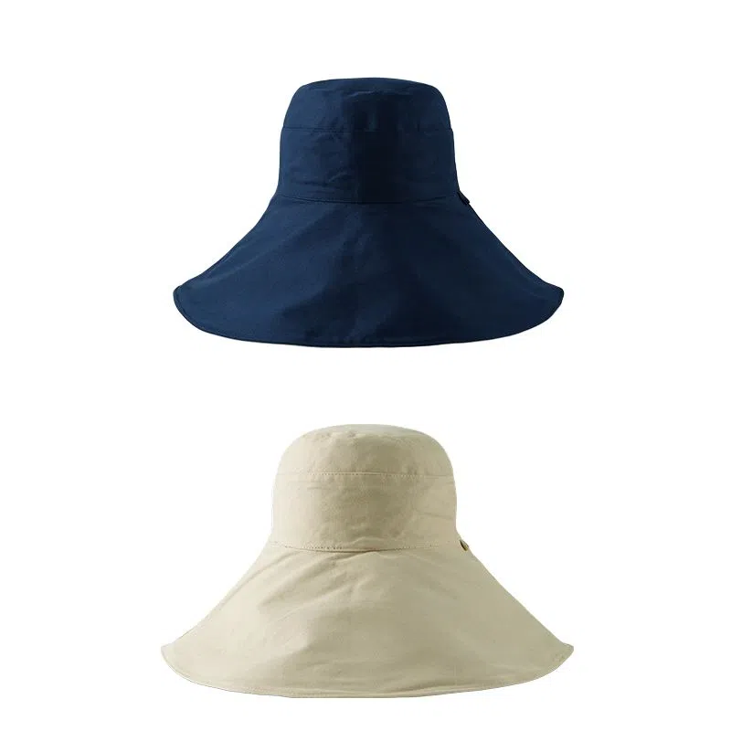 艾佳微 户外游玩登山运动通勤大帽檐双面可带帽子夏日遮阳帽防晒帽韩版时尚百搭防紫外线太阳帽子 棉 渔夫帽 男女同款情侣款