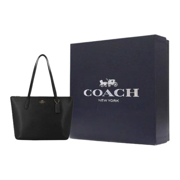 COACH Zip Top Tote 30 Black