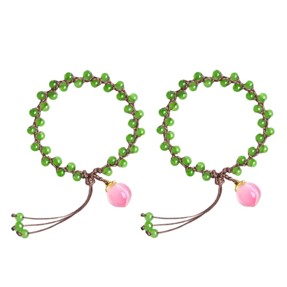 希遇 桃青蜜语 新中式国潮轻奢 小众创意设计 日常百搭 琉璃 手串 男女同款情侣款
