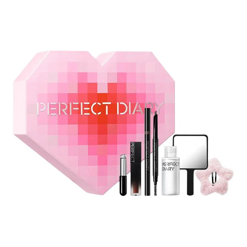 完美日记 爱心全妆礼盒化妆品礼盒 易上色丝绒自然持久亮泽清透气色 经典气质冷淡风小清新可爱治愈 多件套