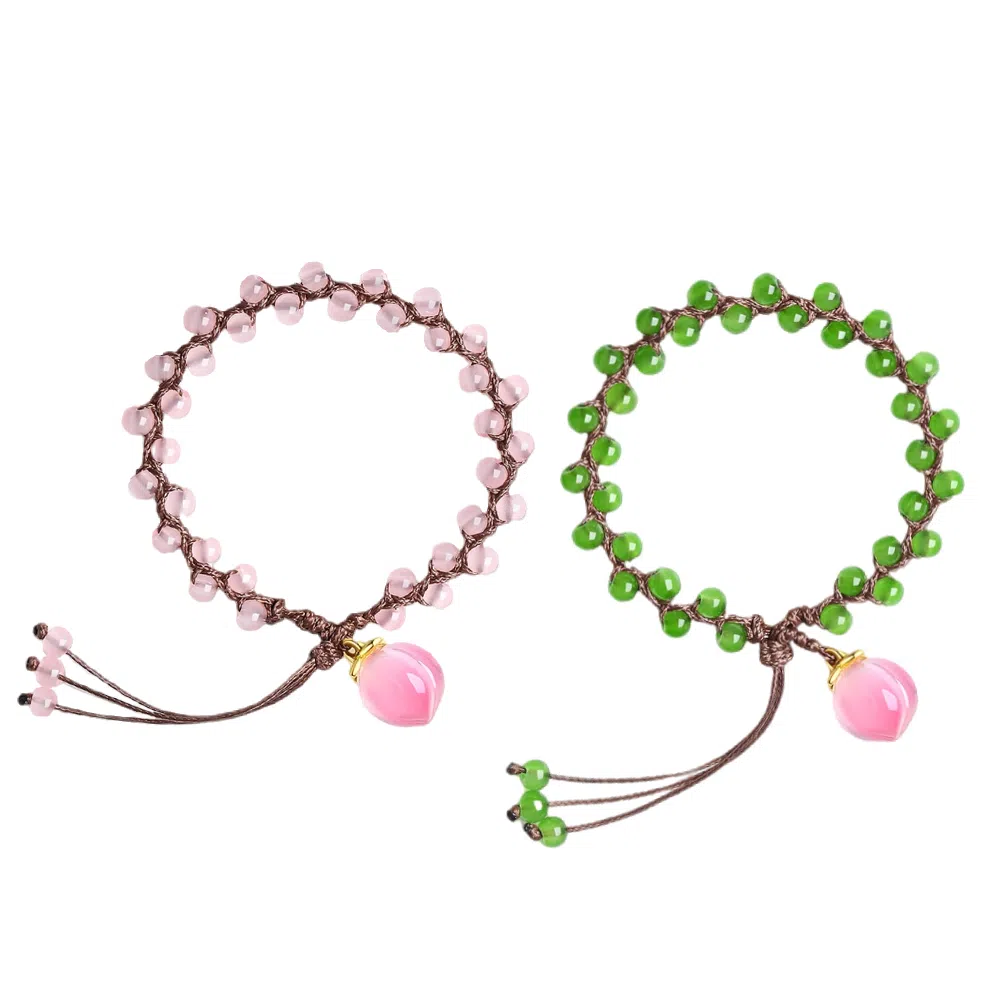 希遇 桃青蜜语 新中式国潮轻奢 小众创意设计 日常百搭 琉璃 手串 男女同款情侣款