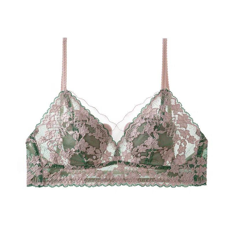 内在密码 法式蕾丝美背透气不凸点内衣植物花卉文胸 女款