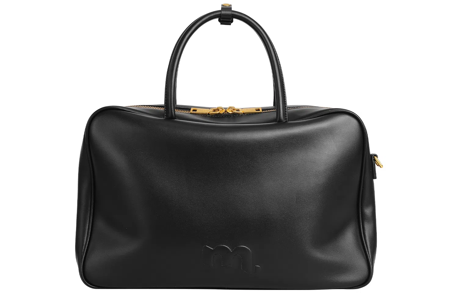 妙迪 大容量保龄球包 牛皮 手提包 女款 曜石黑