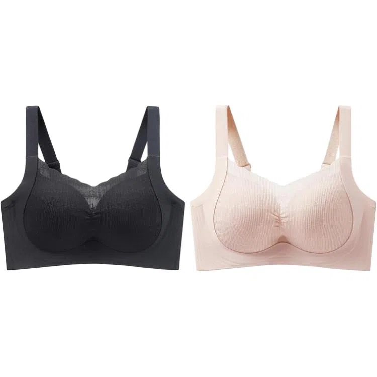 欧迪芬 超薄透气亲肤柔软美背上托聚拢防下垂无痕收副乳聚拢显瘦文胸 女款 组合装