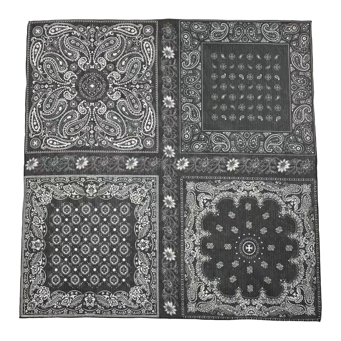 山一丸 春夏中方巾丝绵真丝桑蚕丝领巾透气柔软围巾腰果亲肤  丝巾 女款