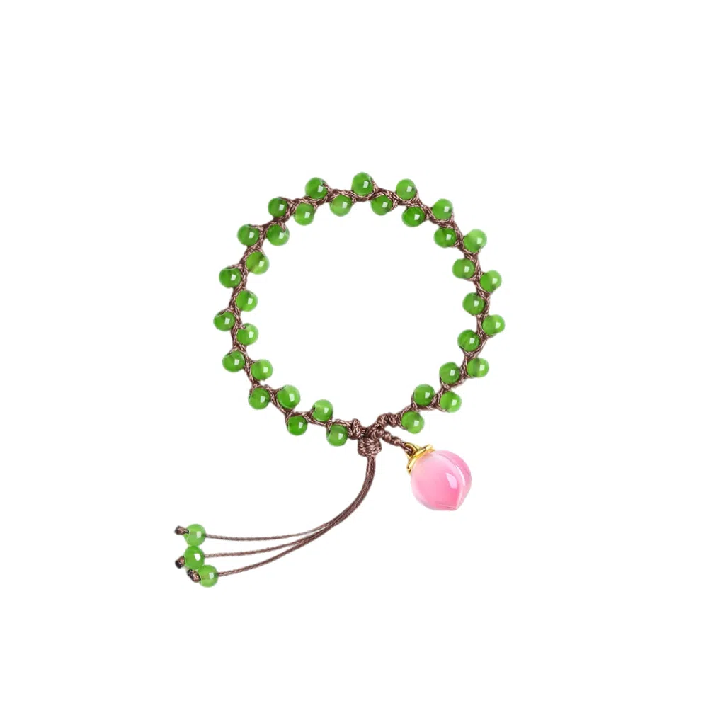 希遇 桃青蜜语 新中式国潮轻奢 小众创意设计 日常百搭 琉璃 手串 男女同款情侣款