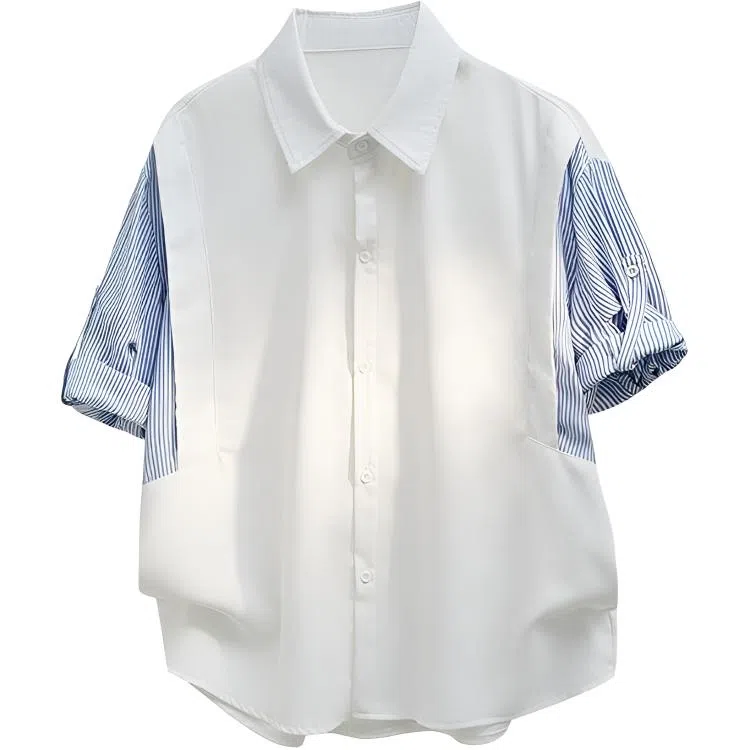 Big Check Black Cat Summer Short Sleeve Shirt