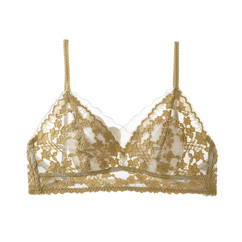内在密码 法式蕾丝美背透气不凸点内衣植物花卉文胸 女款