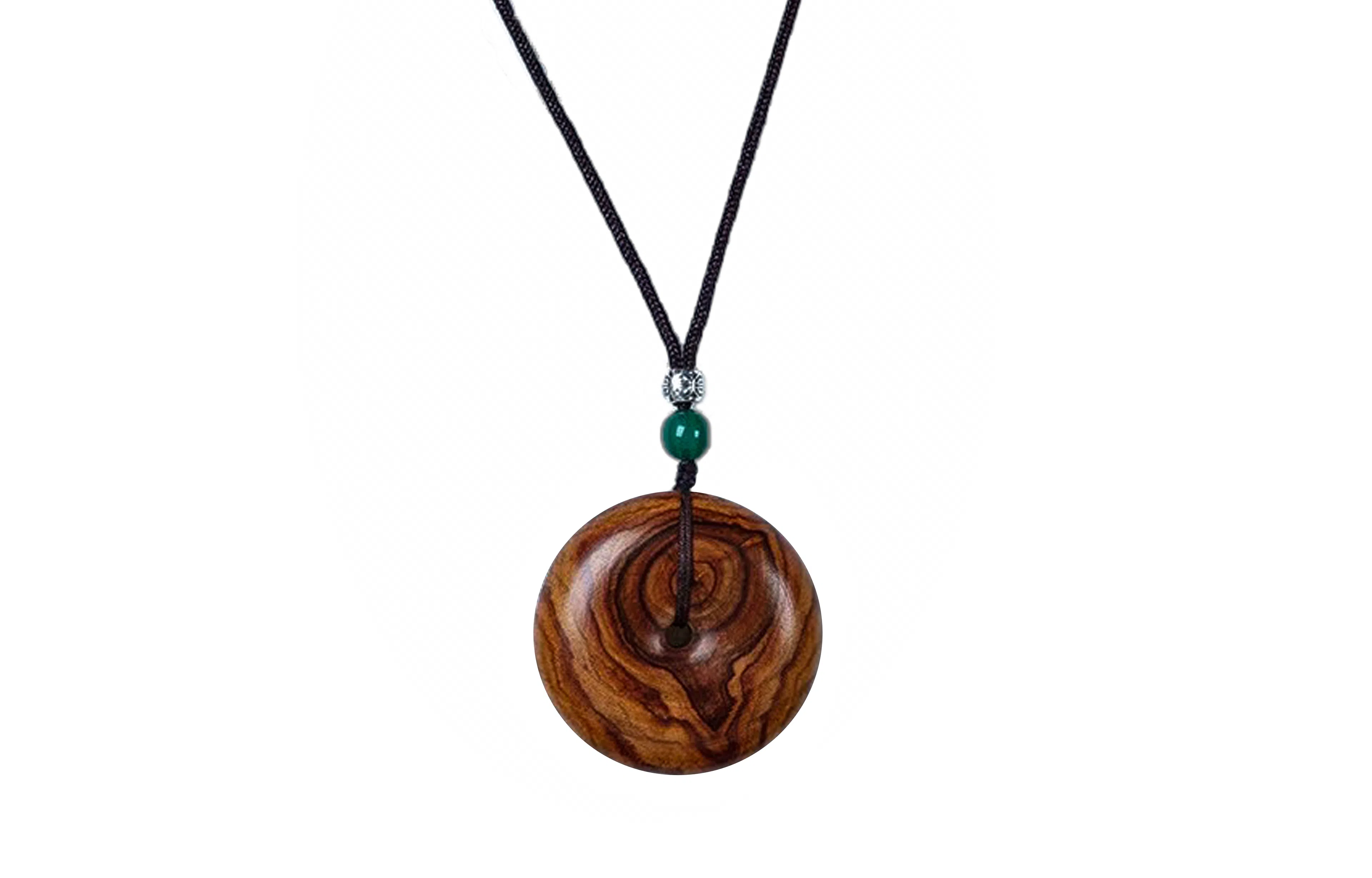 檀欣 【收藏级】 新中式 有钱发海南木雕海黄平安扣项坠#好运 高级文玩红木手把件毛衣挂件礼 花梨木 木作项链 男女同款情侣款