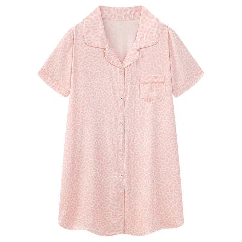夏芬妍 休闲舒适高级感翻领家居服亲肤宽松时尚短袖睡裙 女款