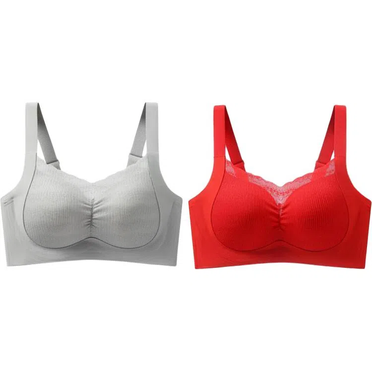 欧迪芬 超薄透气亲肤柔软美背上托聚拢防下垂无痕收副乳聚拢显瘦文胸 女款 组合装