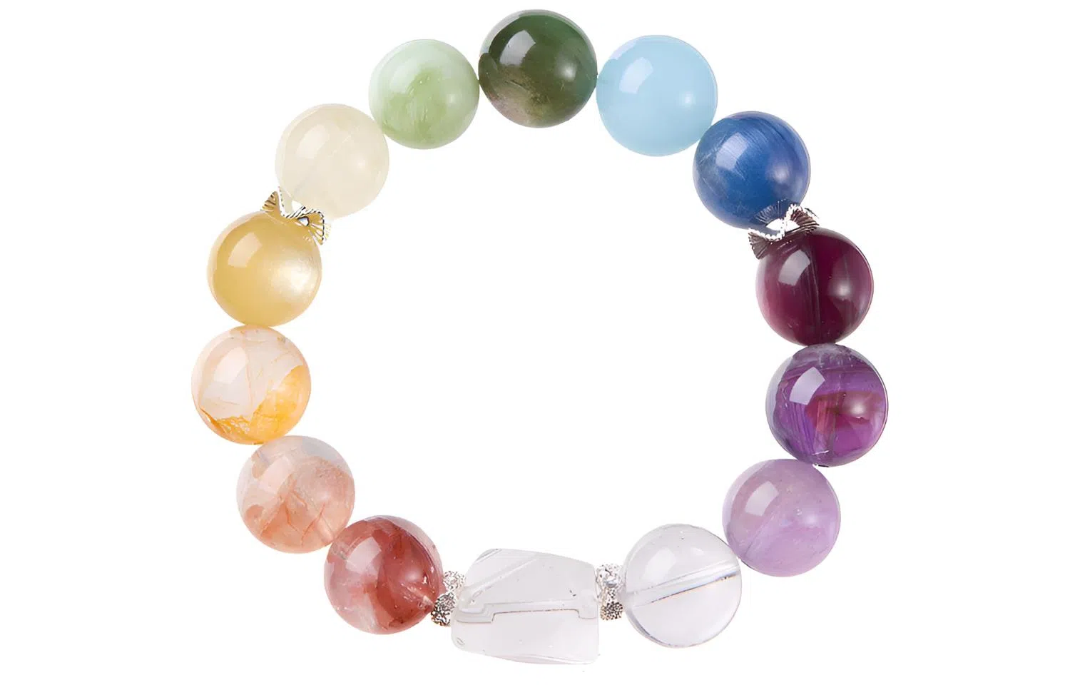 石头记 多宝紫 红胶花黄胶花手饰 情绪稳定 八方来财 时来运转 转运配饰 时尚百搭 礼盒款天然 多色水晶 手串 男女同款情侣款