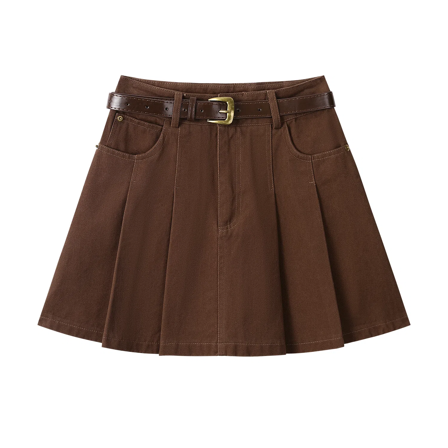 如续 复古腰带小众高腰休闲短裙 女款