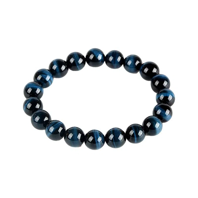 色菲尔 蓝色新中式国潮帅气潮酷小众设计 诸事顺利转运旺事业学业招财盘玩气质#好运手饰 虎眼石 手串 男款