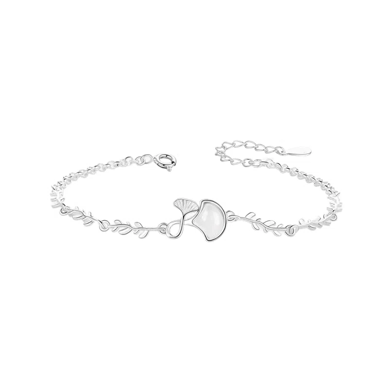 【S999足银纯银 三生有杏】 七好美银 小杏运 精致轻奢时尚优雅温柔森系小清新 简约小众高级感设计 日常通勤百搭 琉璃 手链 女款