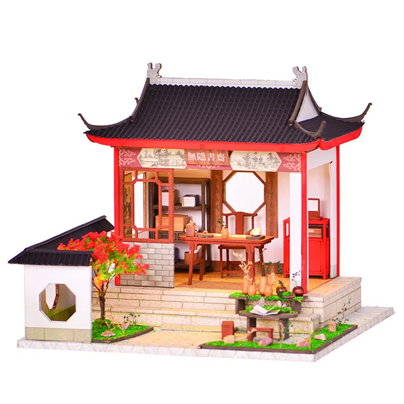 格薇拉 中国风小屋创意庭院别墅 拼装模型