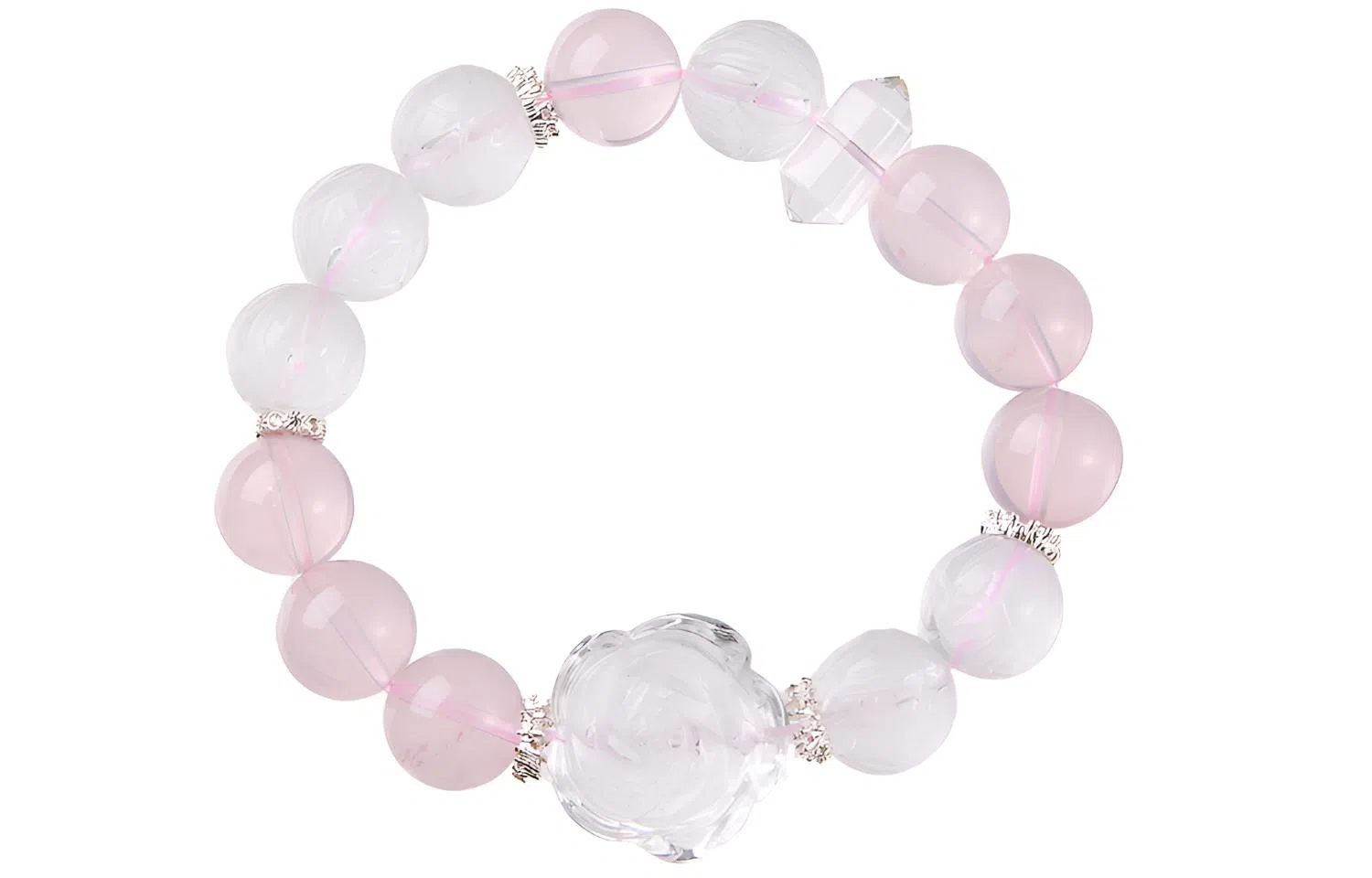 石头记 马粉随型高级感粉 增强磁场步步高升事业有成转运珠水逆退散事事圆满#好运 礼盒款天然 白水晶 手串 女款