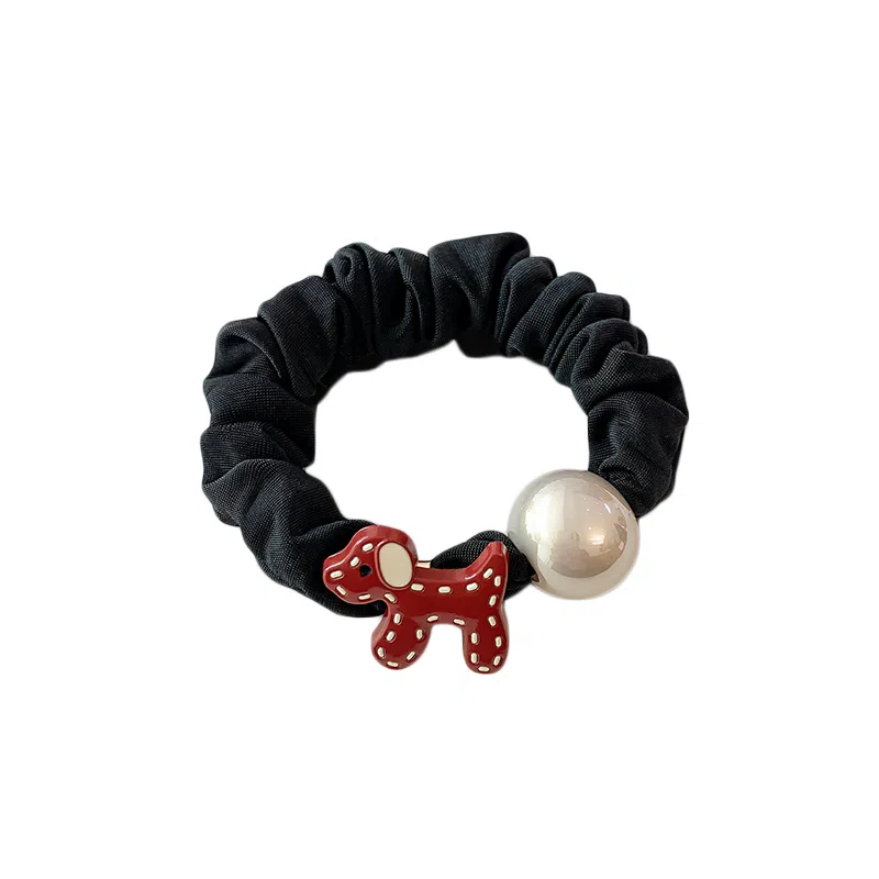 蒙妮 卡通小狗 布艺 发圈 女款