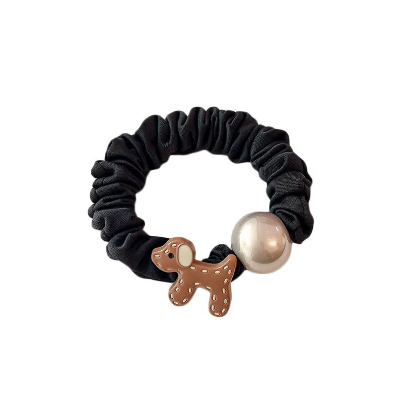 蒙妮 卡通小狗 布艺 发圈 女款