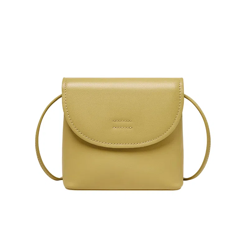 纳兰杜 复古小众高级感时尚百搭 牛皮拼合成革 单肩包 迷你 女款 植鞣棕色/植鞣浅草黄