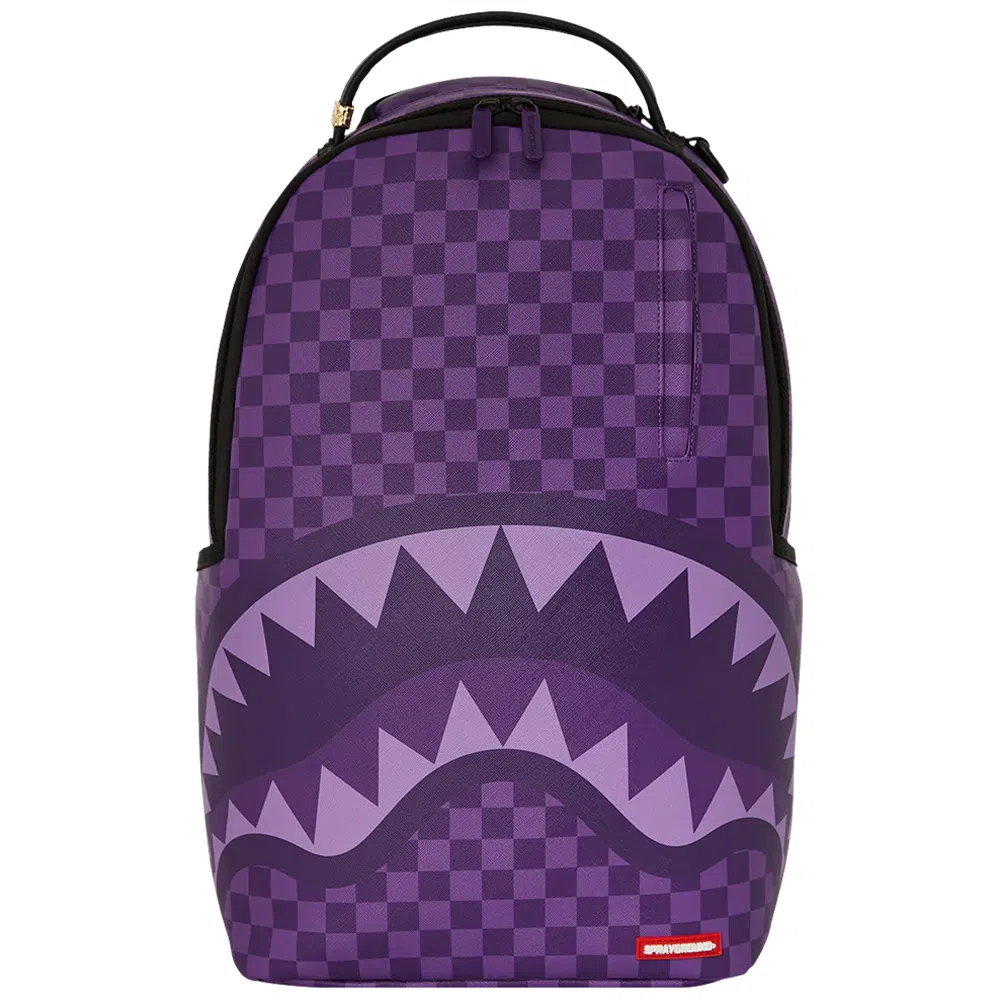 SPRAYGROUND sg Shark Logo Checkered Backpack Purple