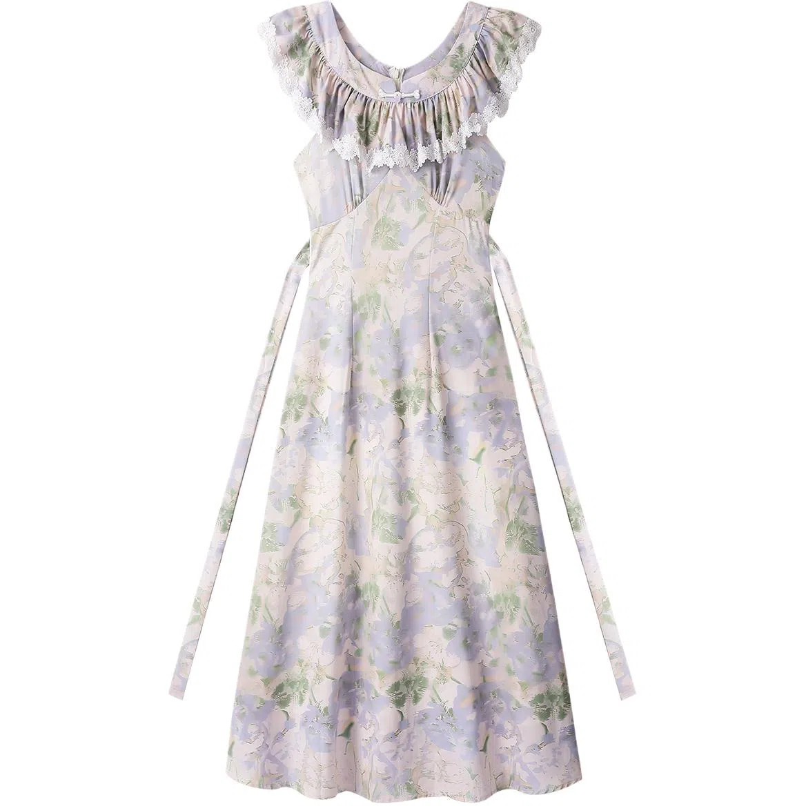 如续 韩系荷叶边褶皱修身短袖连衣裙 女款