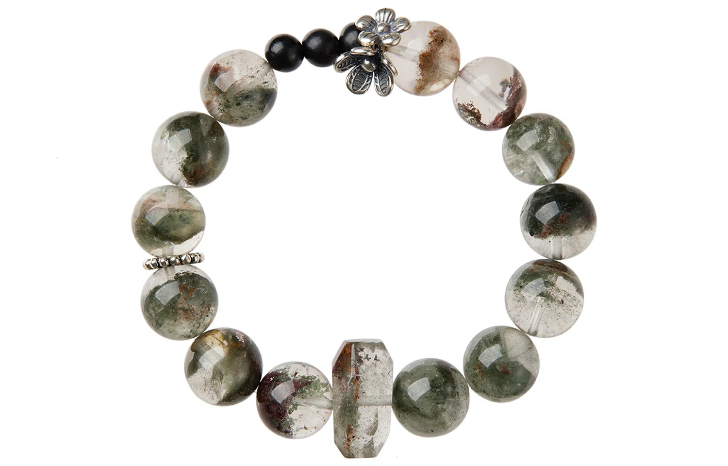 石头记 招财进宝微观世界八方来财水逆退散 新中式高级经典小众设计 诸事顺利 时尚百搭 #好运 礼盒款天然 绿幽灵 手串 女款