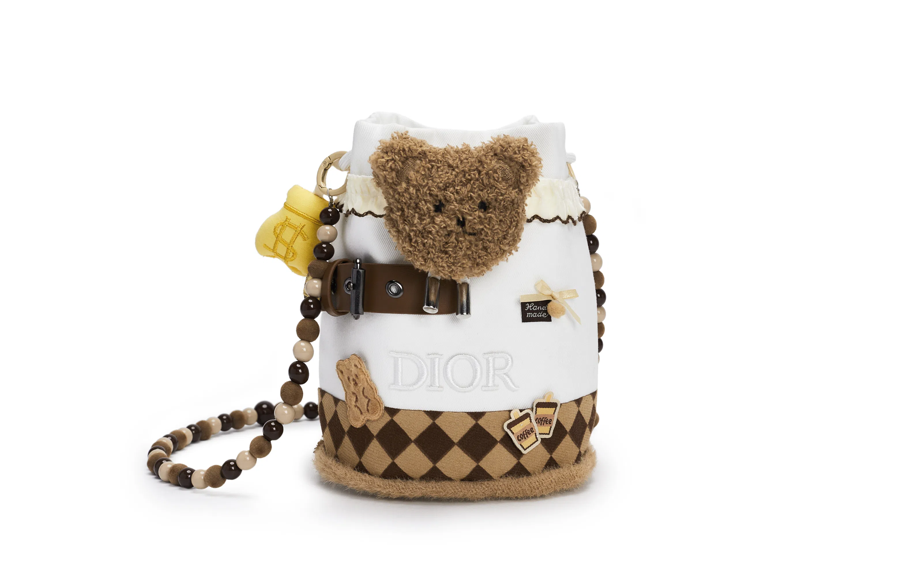 DIOR 811 Bear Coffee Shop Bucket Bag