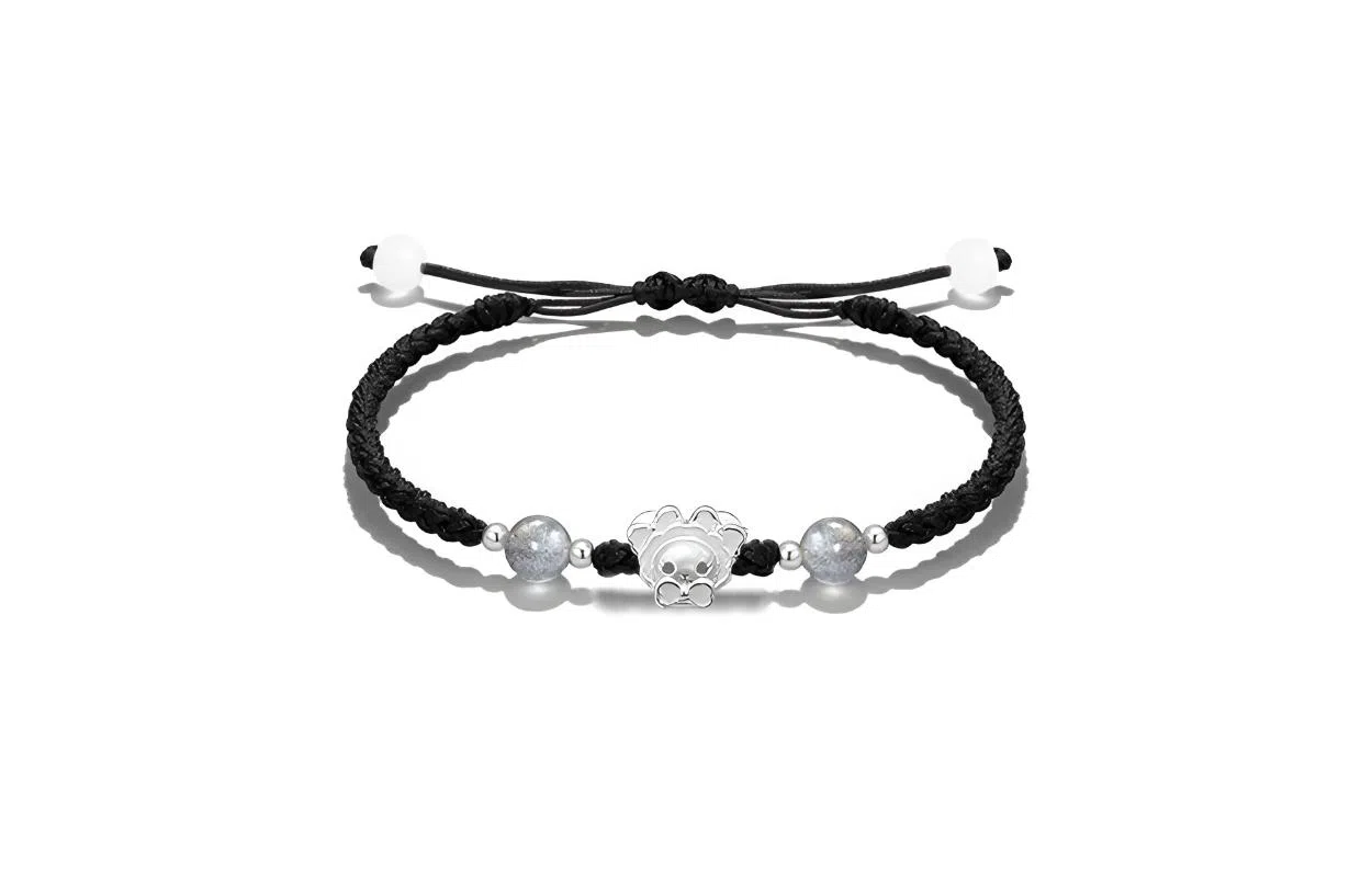 【S999纯银】 牧言 桃花兔熊 萌趣可爱浪漫甜美新中式小众高级感 立体粉蝴蝶结兔子圆珠编织绳手饰 约会好运 足银 手绳 男女同款情侣款