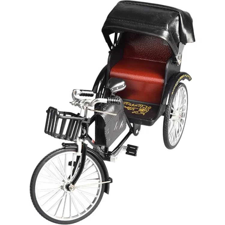 格薇拉 仿真复古黄包车怀旧自行车玩具 成品模型