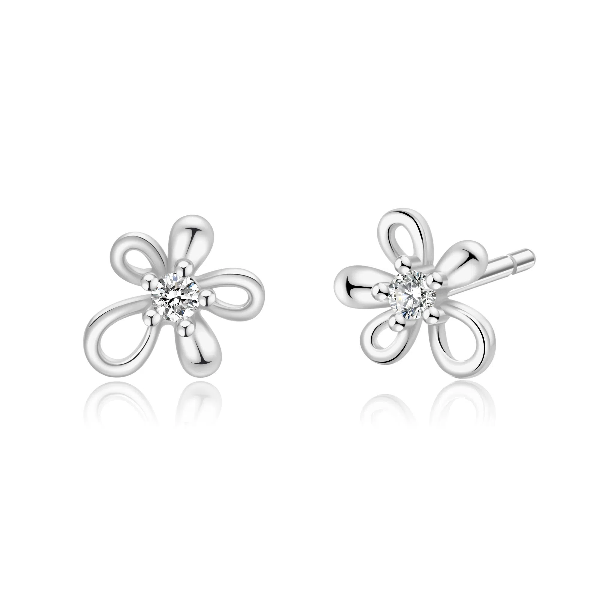 老凤祥 【足银】浪漫甜美可爱花朵森系小清新养耳洞睡觉免摘 小众设计日常通勤百搭温柔显气质闺蜜女友精美礼盒#好运 足银 耳钉 女款