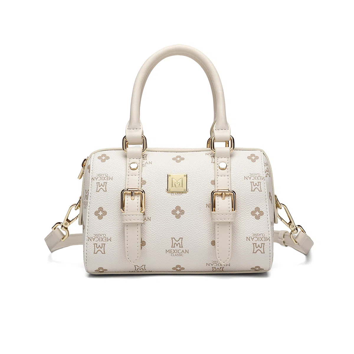 稻草人 小众可爱印花高级感简约百搭通勤波士顿包 聚氯乙烯革拼聚氨酯革 单肩斜挎手提包 常规 女款 米白/深棕/粉色