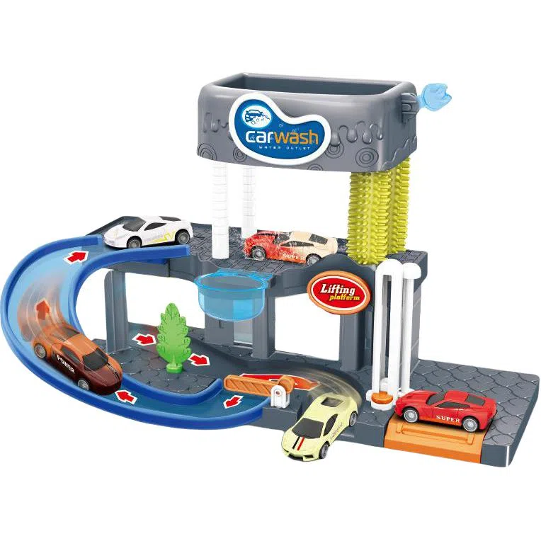 乐乐鱼 变色小车洗车场轨道车互动模拟停车场汽车 精致 玩具