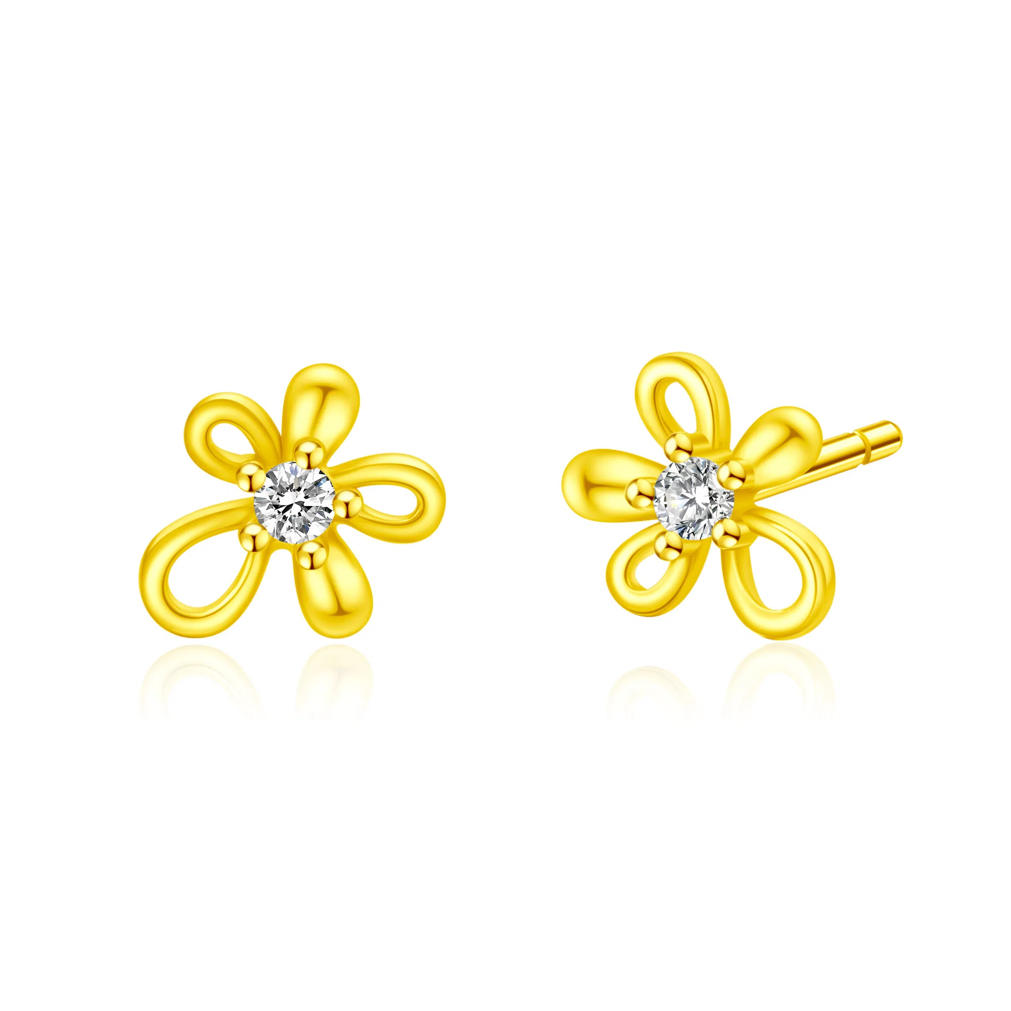 老凤祥 【足银】浪漫甜美可爱花朵森系小清新养耳洞睡觉免摘 小众设计日常通勤百搭温柔显气质闺蜜女友精美礼盒#好运 足银 耳钉 女款