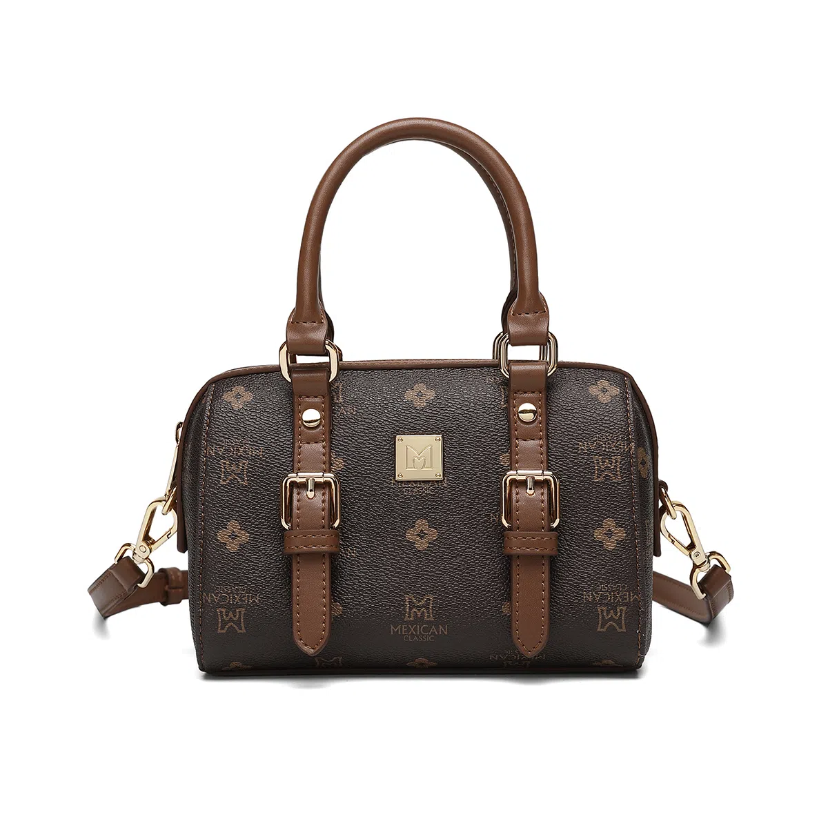 稻草人 小众可爱印花高级感简约百搭通勤波士顿包 聚氯乙烯革拼聚氨酯革 单肩斜挎手提包 常规 女款 米白/深棕/粉色