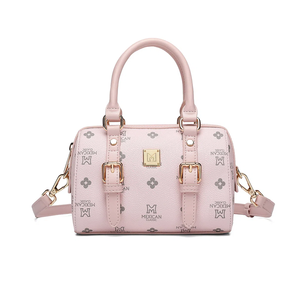 稻草人 小众可爱印花高级感简约百搭通勤波士顿包 聚氯乙烯革拼聚氨酯革 单肩斜挎手提包 常规 女款 米白/深棕/粉色