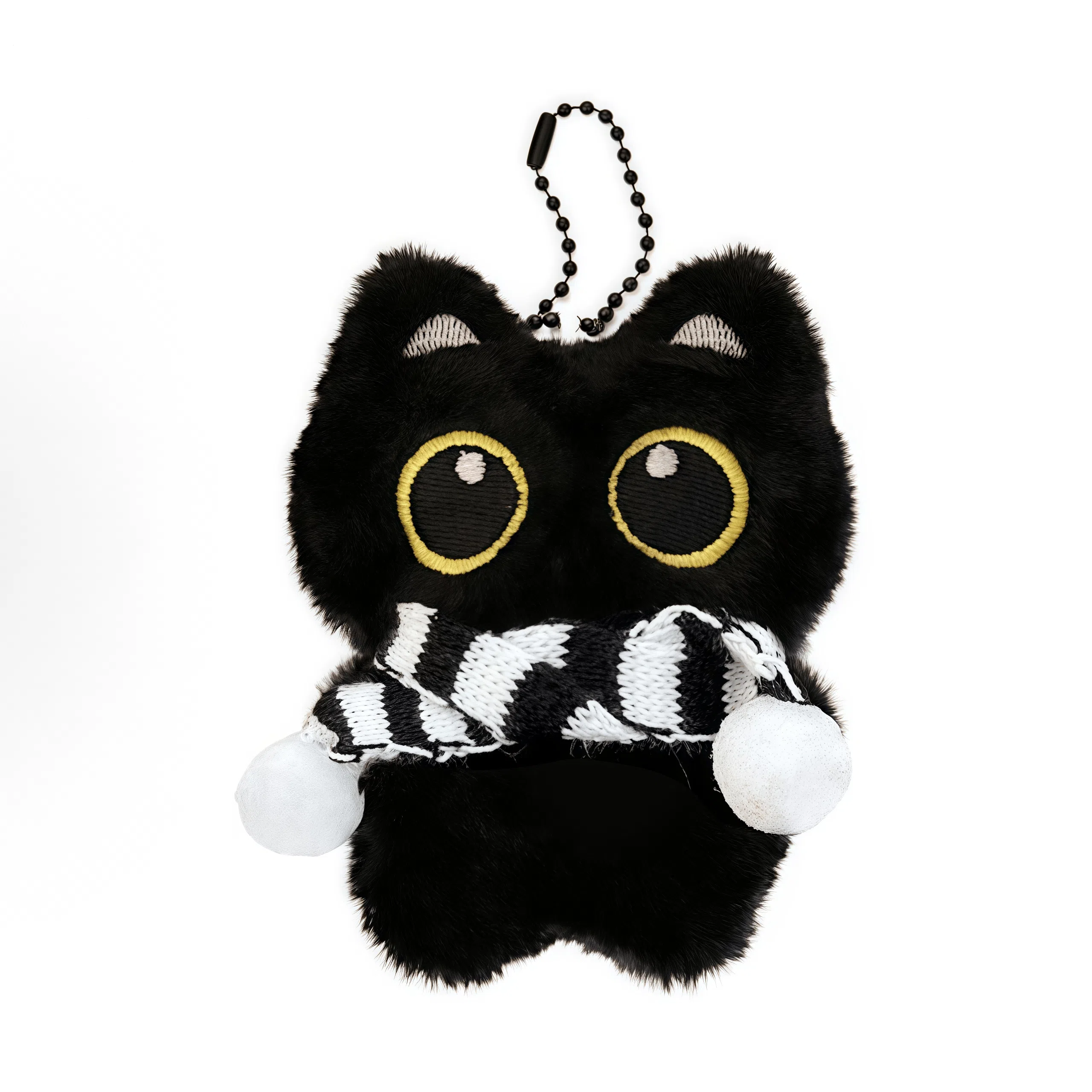 Yijia Love Cute Black Cat Plush Keychain