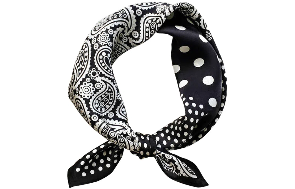 优幽兰 时尚潮流小众设计感腰果花头巾小方巾简约高级感领巾围脖子搭配衬衫西装薄围巾 丝巾 女款