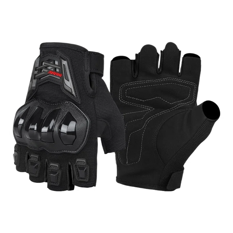 梦特娇 透气防摔防滑户外机车电动车露指骑行装备 聚酯纤维 手套 男女同款情侣款