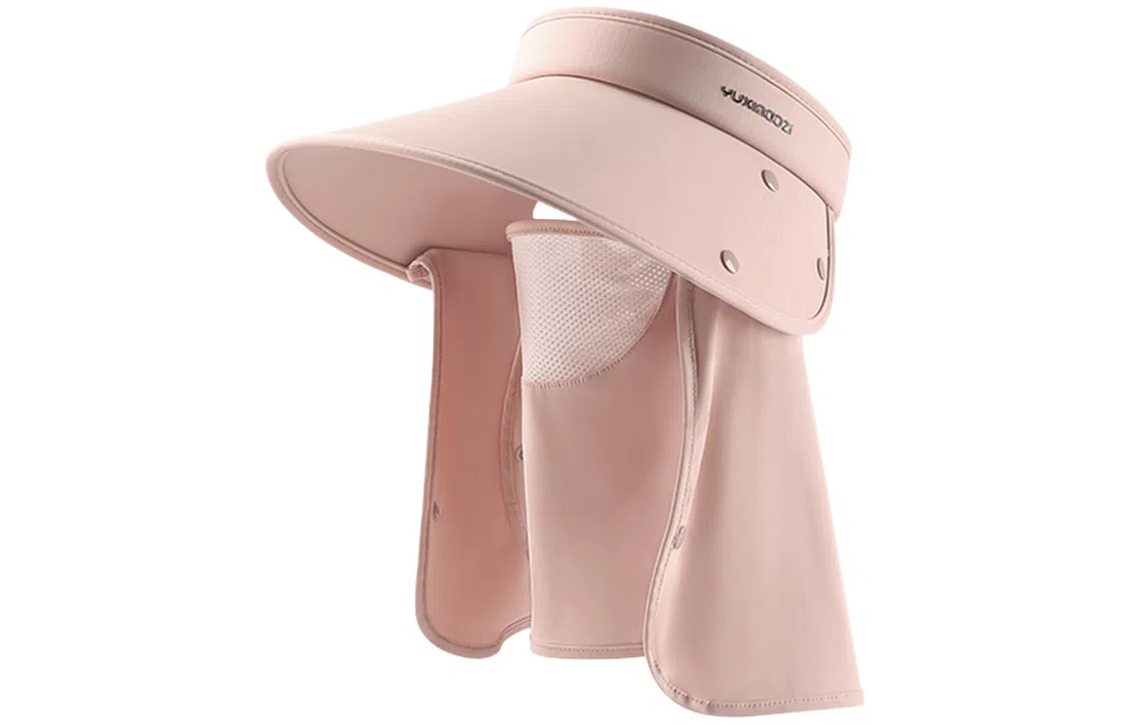 优幽兰 百搭休闲环绕式显脸小太阳帽时尚个性防紫外线遮脸大帽檐空顶口罩面罩帽子一体护颈骑车遮阳帽 聚酯纤维 防晒帽 女款