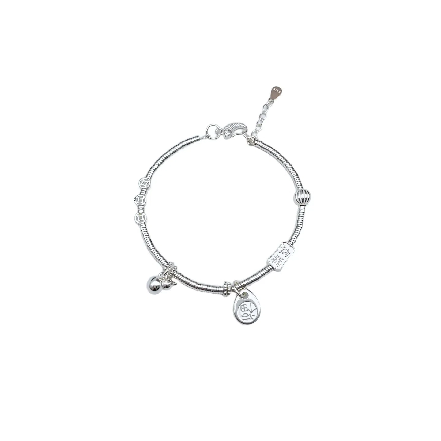 DREAMPETAL Prosperity Coin Bracelet S925 Silver