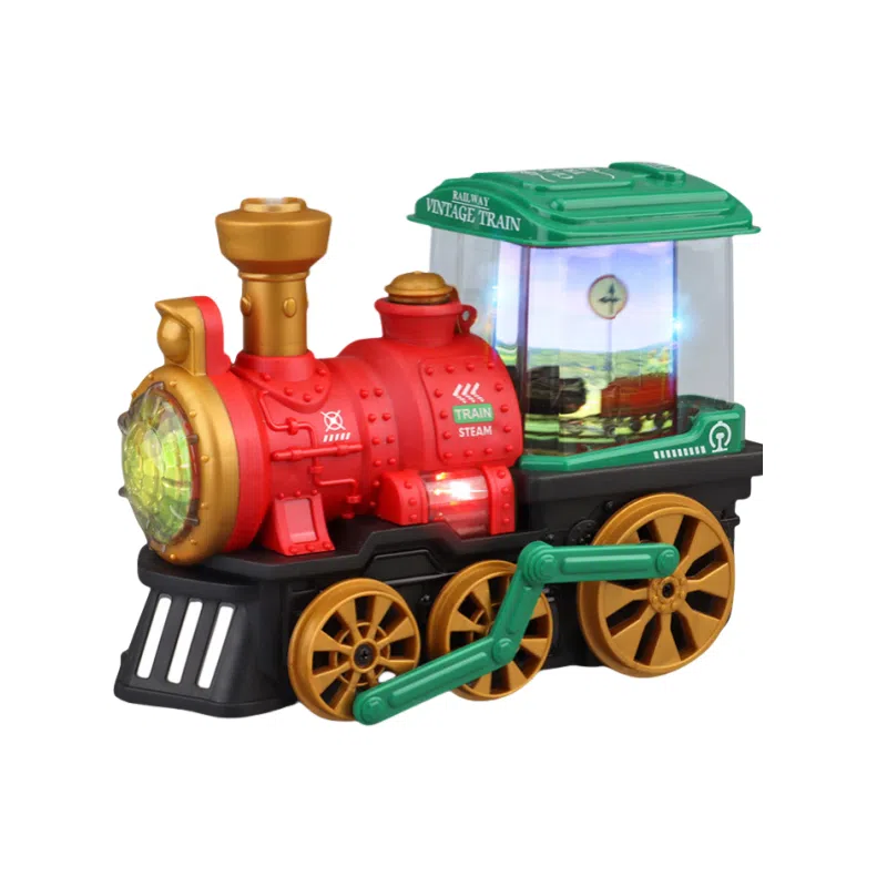 咕轹 电动蒸汽喷雾火车 玩具