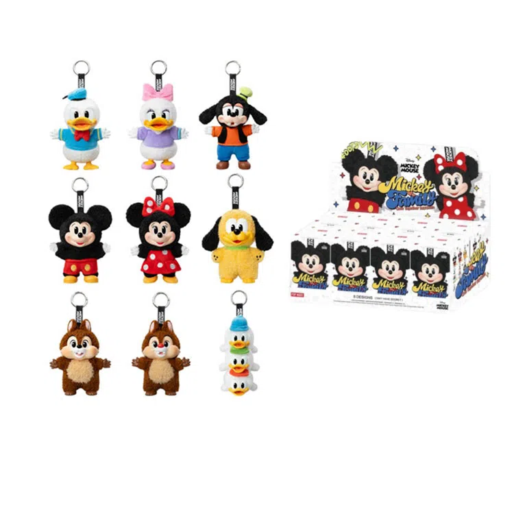 POP MART Mickey Family Plush Keychain Blind Box
