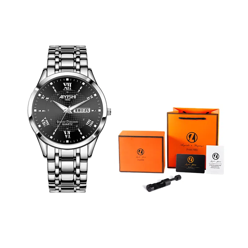 AIYISHI Quartz Watch Black Dial