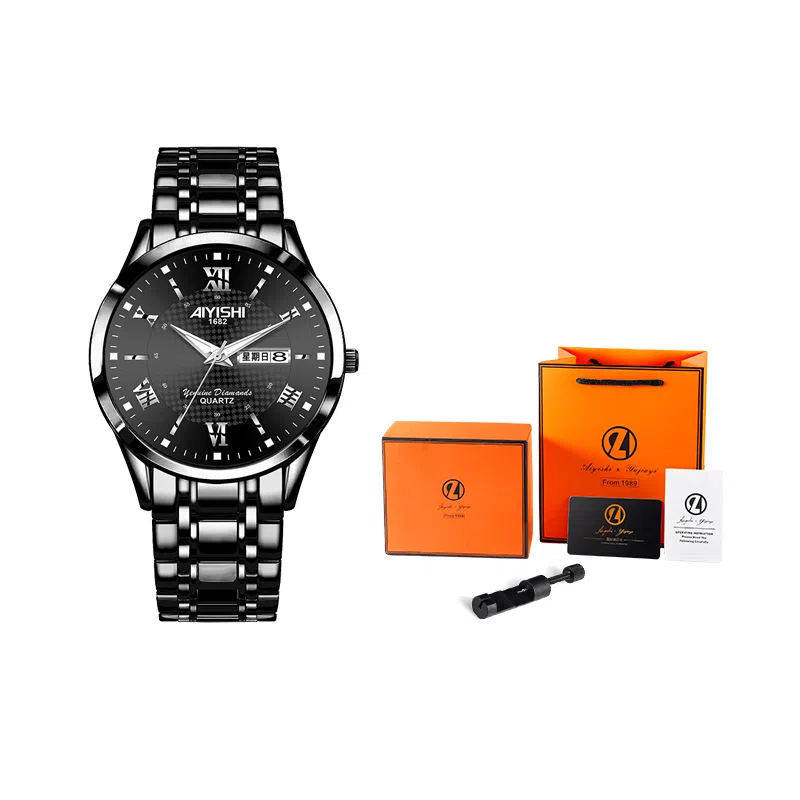 AIYISHI Quartz Watch Black Dial
