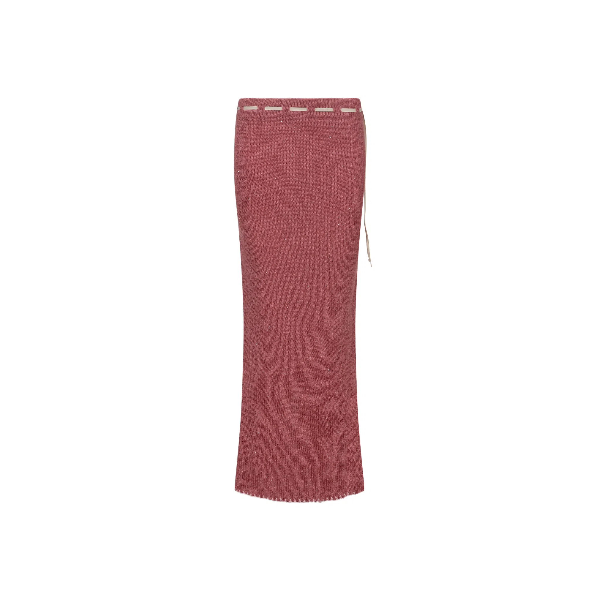 SCULPTOR Sequin Maxi Wool Skirt Fuchsia