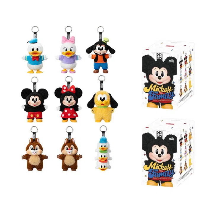 POP MART Mickey Family Plush Keychain Blind Box
