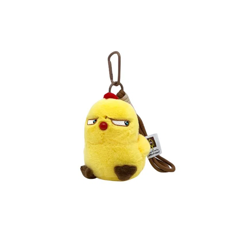 丹琴 搞怪斜眼小黄鸡公仔 丑萌书包背包挂饰玩偶娃娃 毛绒 挂件 男女同款情侣款