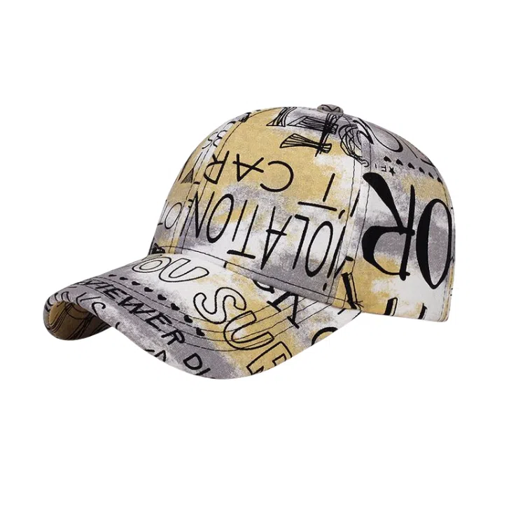 图涂丫 百搭潮嘻哈遮阳 字母涂鸦休闲外出防晒 涤纶 鸭舌帽 男女同款情侣款