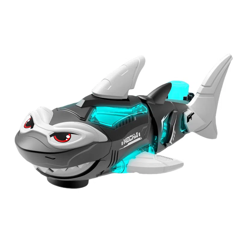 咕轹 电动机械鲨鱼发光带音乐 玩具